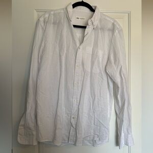 NWT Zara Classic White Casual Button Down Shirt
